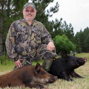 Ron and his two wild hogs