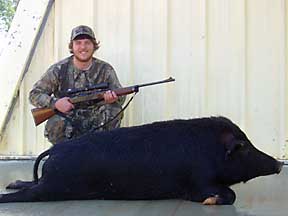 Jeremy with his HUGE Lower End boar
