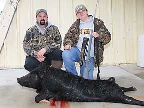 Gary with Aaron and his 120lb boar