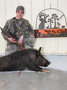 Pete with his 118lb boar