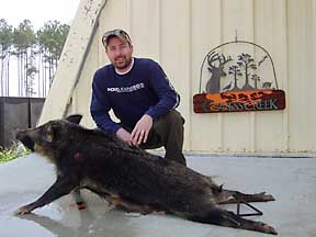Todd with a 160lb sow