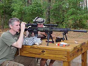 Dennis shooting with Tactical Rifles owner, David, spotting