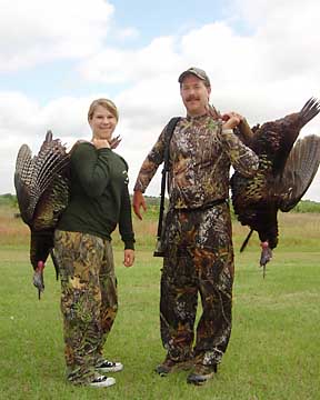 Kyndall and her dad Gary with their two longbeards