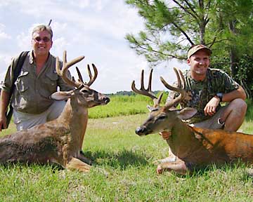 Bob and Mitchel with their Pleasant Hill Plantation velvet bucks