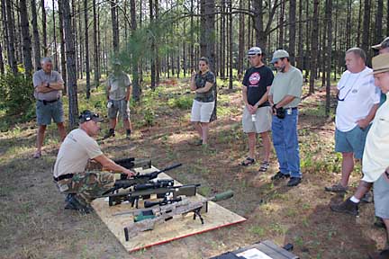 Dennis going over the guns