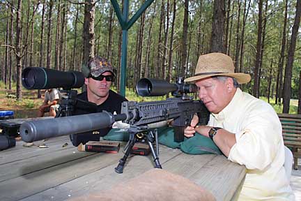 Joe shooting the Grendal while Chris spots