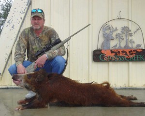 Chris with a nice meat hog