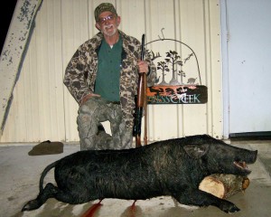 Lawrence with his big boar