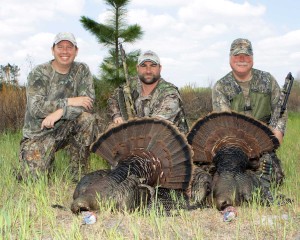 Jeff, Chris and Robert with two big gobblers