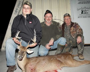 Zach with his great buck along with Vince and Uncle Chuck