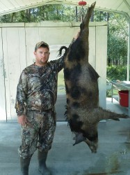 Travis from MD with a 154lb. boar killed in the AM