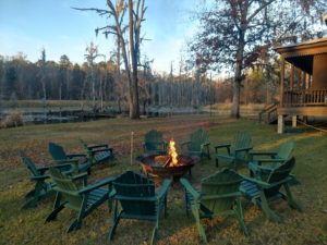 Firepit overlooking Cypress Lake